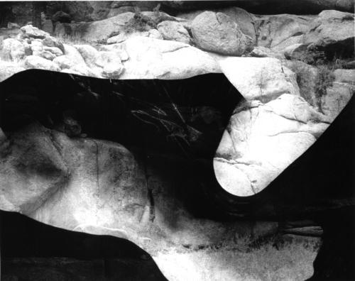 Nudes with Superimposed Rock Patterns, black and white, silver gelatin print