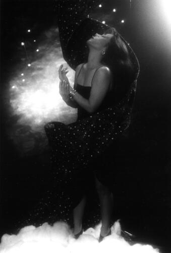 Goddess Arising, also called Goddess Among the Stars – early 2000s, black and white, toned, silver gelatin print