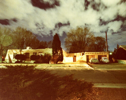 Night Photo of Ridgecrest Area House – Albuquerque – early 1980s, Color print
