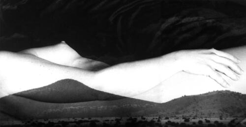Mountain Nude-collage 1975, black and white, silver gelatin print
