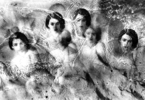 Multiple Exposure Nude, black and white, silver gelatin print