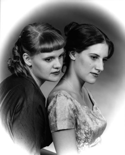 Herrera Sisters, Albuquerque (black-and-white, silver-gelatin print)